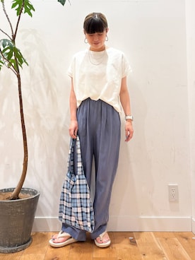 「TAW&TOE（トーアンドトー）のアイテム」を使った、すぎやまめぐみさん（レディース・163cm）の夏コーディネート