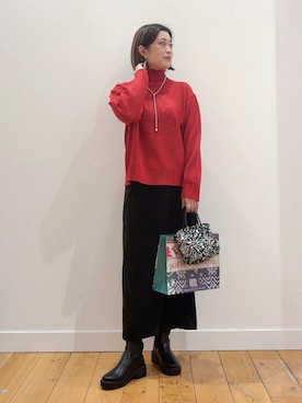 「URBAN RESEARCH DOORS WOMENS」｜「アイテム（ブーツ）」を使った、すぎやまめぐみさん（レディース・163cm）の冬コーディネート