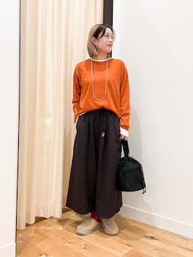 「アイテム（レッグウェア）」を使った、すぎやまめぐみさん（レディース・163cm）の秋コーディネート