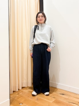 「アイテム（バックパック/リュック）」を使った、すぎやまめぐみさん（レディース・163cm）の秋コーディネート