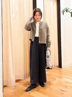 「ORCIVAL（オーシバル）のORCIVAL　TOTE BAG SMALL（トートバッグ）」を使った、すぎやまめぐみさん（レディース・163cm）の秋コーディネート