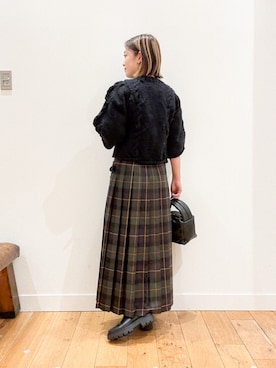 「eness（エネス）のENESS　チェルシーブーツ（ブーツ）」を使った、すぎやまめぐみさん（レディース・163cm）の秋コーディネート