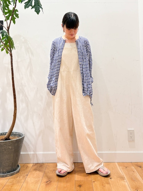 人気☺︎完売品】コットンリネンダンガリータックギャザー