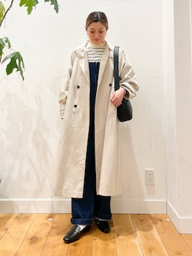 「アイテム（サロペット/オーバーオール）」を使った、すぎやまめぐみさん（レディース・163cm）の冬コーディネート
