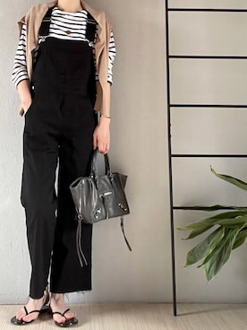「Heather（ヘザー）のアイテム（サロペット/オーバーオール）」を使った、mf37さん（レディース・162cm）の夏コーディネート