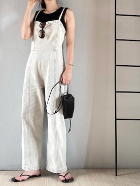 「おとなコーデ」｜「アイテム（サロペット/オーバーオール）」を使った、mf37さん（レディース・162cm）の夏コーディネート