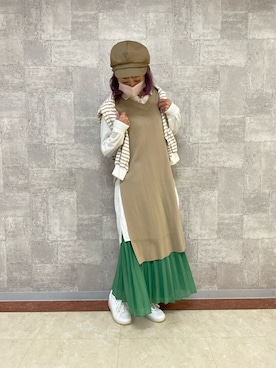 「LBC（エルビーシー）のアイテム（シャツワンピース）」を使った、mii♡さん（レディース・160cm）の冬コーディネート