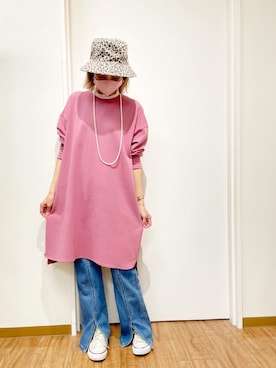 「LBC（エルビーシー）のアイテム（チュニック）」を使った、mii♡さん（レディース・160cm）の秋コーディネート