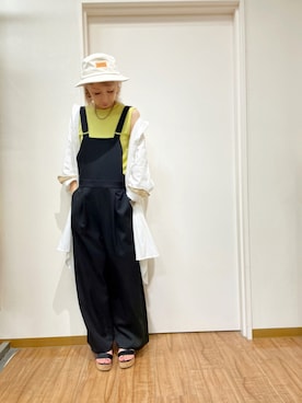 「シャツワンピ」｜「アイテム（サロペット/オーバーオール）」を使った、mii♡さん（レディース・160cm）の夏コーディネート