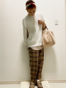 「チェック柄に恋してる」｜「アイテム（アナログ腕時計）」を使った、mii♡さん（レディース・160cm）の秋コーディネート