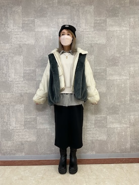 「LBC（エルビーシー）のアイテム（ダウンジャケット/コート）」を使った、mii♡さん（レディース・160cm）の冬コーディネート