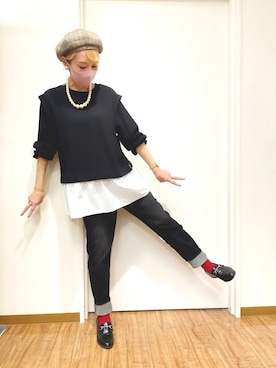 「CURRENT（カレント）のアイテム（パンツ）」を使った、mii♡さん（レディース・160cm）の秋コーディネート