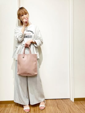 「Sens de vie（サンスドゥウ゛ィ）のアイテム（ジャケット/アウター）」を使った、mii♡さん（レディース・160cm）の夏コーディネート