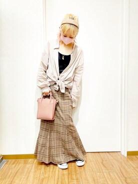 「LBC（エルビーシー）のアイテム（シャツ/ブラウス）」を使った、mii♡さん（レディース・160cm）の秋コーディネート