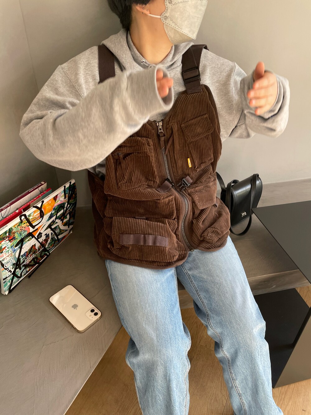 「春服みてみて」｜「Championのアイテム（パーカー、シルバー系）」を使った、豚さん（レディース・155cm）の春コーディネートの1枚目の写真
