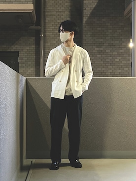 「AOYAMA（アオヤマ）のアイテム（ジャケット/アウター）」を使った、Taku さん（メンズ・183cm）の春コーディネート