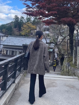 「loin nuit（ロワンニュイ）のアイテム（ジャケット/アウター）」を使った、anbさん（レディース・158cm）の冬コーディネート