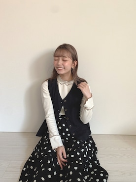 「アイテム（ベスト）」を使った、まぐ🐥さん（レディース・156cm）の秋コーディネート