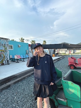 「アイテム（帽子）」を使った、まぐ🐥さん（レディース・156cm）の秋コーディネート
