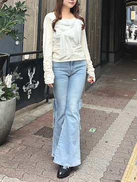 「dazzlin（ダズリン）のアイテム（パンツ）」を使った、aikoさん（レディース・158cm）の春コーディネート