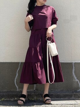 ワンピースを使った バーガンディー の人気ファッションコーディネート Wear
