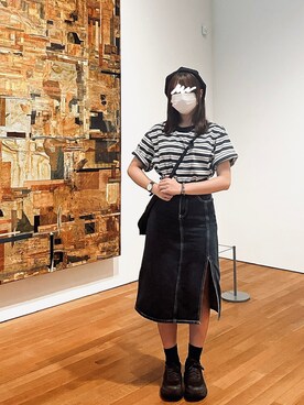 「アイテム（スカート）」を使った、𝐒𝐀𝐌𝐀𝐍 ☽さん（レディース・158cm）の夏コーディネート