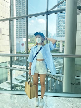 「cotton on（コットンオン）のアイテム」を使った、𝐒𝐀𝐌𝐀𝐍 ☽さん（レディース・158cm）の夏コーディネート