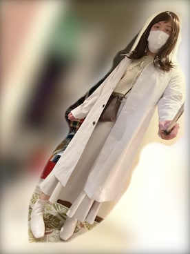 「アイテム（ステンカラーコート）」を使った、Mamiさん（メンズ・175cm）の冬コーディネート