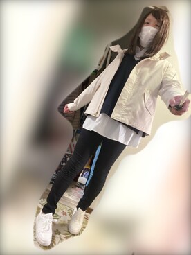 「スキニーデニム」｜「アイテム（マウンテンパーカー）」を使った、Mamiさん（メンズ・175cm）の春コーディネート