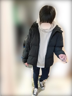 「スウェットパーカー」｜「アイテム（ジャケット/アウター）」を使った、Mamiさん（メンズ・175cm）の冬コーディネート
