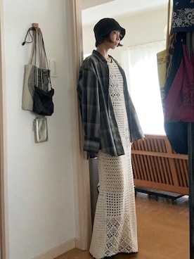「ニットワンピース」｜naoさん（レディース・159cm）の夏コーディネート