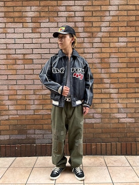 「アイテム（スタジャン）」を使った、まひろさん（メンズ・167cm・10代）の夏コーディネート