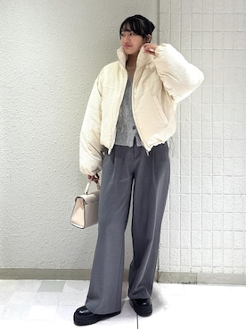 「アイテム（ブルゾン）」を使った、saraさん（レディース・165cm）の秋コーディネート