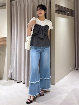 「アイテム（ショルダーバッグ）」を使った、saraさん（レディース・165cm・10代）の夏コーディネート