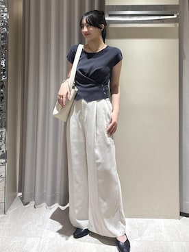 「VIS（ビス）のアイテム（パンツ）」を使った、saraさん（レディース・165cm）の夏コーディネート