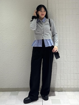 「アイテム（スラックス）」を使った、saraさん（レディース・165cm・10代）の冬コーディネート