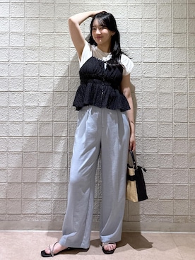 「VIS（ビス）のアイテム（パンツ）」を使った、saraさん（レディース・165cm）の夏コーディネート