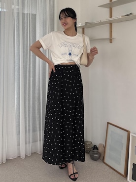 「VIS（ビス）の【180℃美人見え】ハンドルリボンワンショルダーバッグ（ショルダーバッグ、ホワイト系）」を使った、saraさんの夏コーディネート