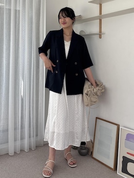 「VIS（ビス）のアイテム（ジャケット/アウター）」を使った、saraさん（レディース・165cm）の夏コーディネート