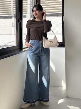 「VIS（ビス）のアイテム（パンツ）」を使った、saraさん（レディース・165cm）の春コーディネート