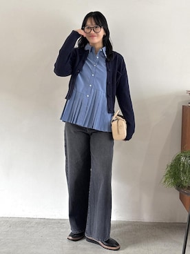 「アイテム（カーディガン/ボレロ）」を使った、saraさん（レディース・165cm・10代）の秋コーディネート