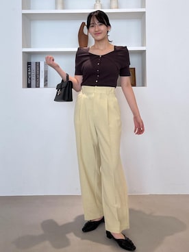「VIS（ビス）の【2WAY】ひねり金具ワンハンドルミニショルダーバッグ（ショルダーバッグ）」を使った、saraさん（レディース・165cm・10代）の夏コーディネート