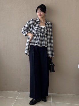 「VIS（ビス）のアイテム（パンツ）」を使った、saraさん（レディース・165cm）の夏コーディネート