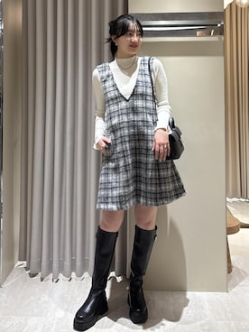 「アイテム（ニット/セーター）」を使った、saraさん（レディース・165cm・10代）の冬コーディネート