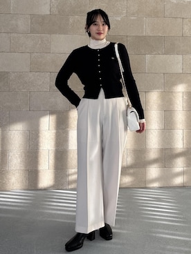 「アイテム（スラックス）」を使った、saraさん（レディース・165cm・10代）の冬コーディネート