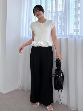「VIS（ビス）のアイテム（パンツ）」を使った、saraさん（レディース・165cm）の夏コーディネート
