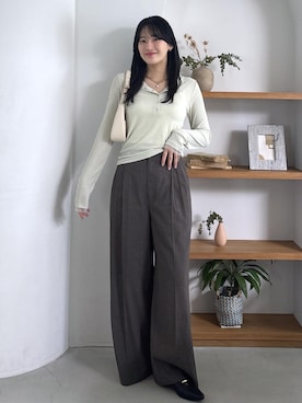 「VIS（ビス）のアイテム（パンツ）」を使った、saraさん（レディース・165cm）の夏コーディネート
