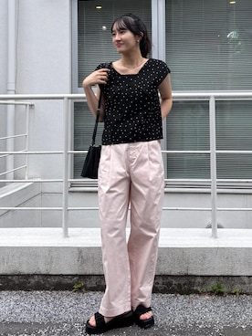 「アイテム（ショルダーバッグ）」を使った、saraさん（レディース・165cm・10代）の夏コーディネート
