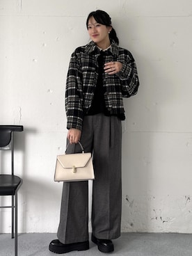 「アイテム（カバーオール）」を使った、saraさん（レディース・165cm・10代）の秋コーディネート