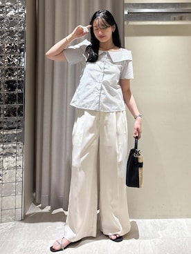 「VIS（ビス）のアイテム（パンツ）」を使った、saraさん（レディース・165cm）の夏コーディネート